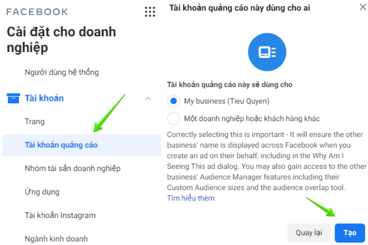 Quy trình tạo tài khoản quảng cáo chuyên nghiệp trong BM